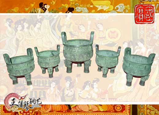 銅鼎，銅五鼎，中國(guó)鼎，佛像用鼎